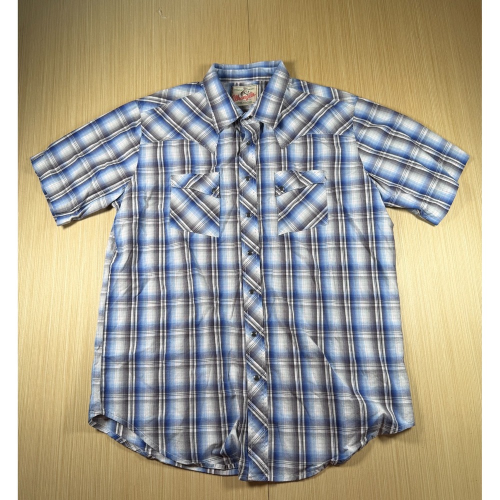 Vintage Wrangler Western Shirt Mens Multicolor Plaid Pearl Snap Cowboys Outdoor